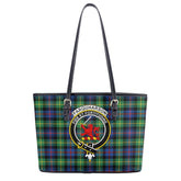 Farquharson Ancient Tartan Crest Leather Tote Bag